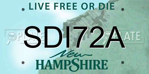 SDI72A New Hampshire License Plate
