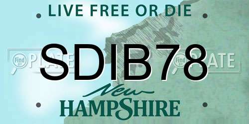 SDIB78 New Hampshire License Plate