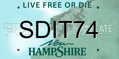 SDIT74 New Hampshire License Plate