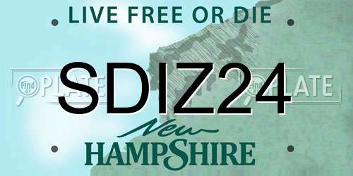 SDIZ24 New Hampshire License Plate
