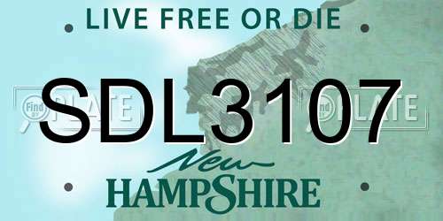 SDL3107 New Hampshire License Plate