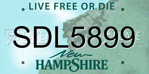 SDL5899 New Hampshire License Plate