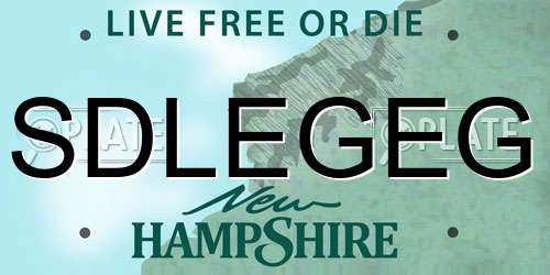 SDLEGEG New Hampshire License Plate