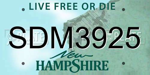SDM3925 New Hampshire License Plate