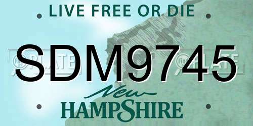 SDM9745 New Hampshire License Plate