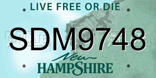 SDM9748 New Hampshire License Plate