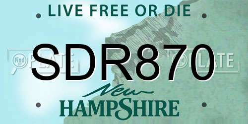 SDR870 New Hampshire License Plate