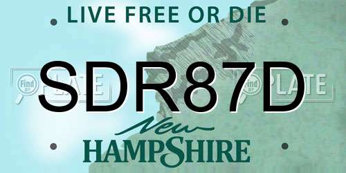 SDR87D New Hampshire License Plate