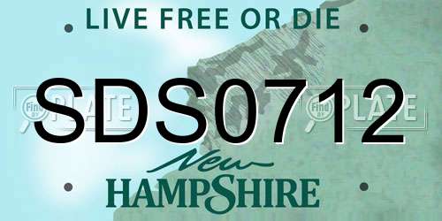 SDS0712 New Hampshire License Plate