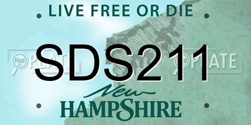 SDS211 New Hampshire License Plate