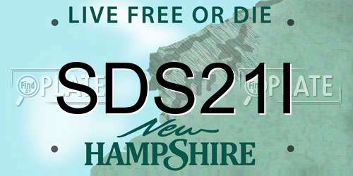 SDS21I New Hampshire License Plate