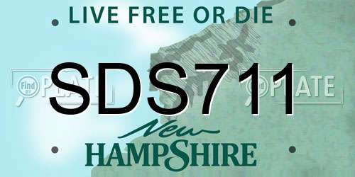 SDS711 New Hampshire License Plate