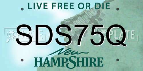SDS75Q New Hampshire License Plate