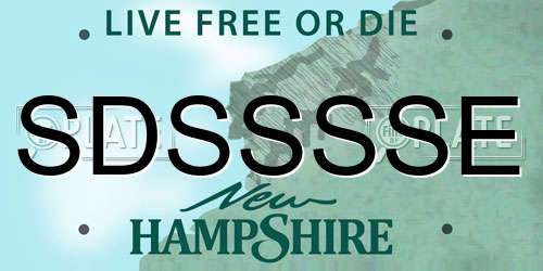 SDSSSSE New Hampshire License Plate