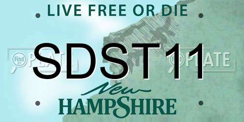 SDST11 New Hampshire License Plate