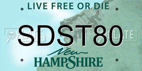 SDST80 New Hampshire License Plate