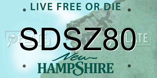 SDSZ80 New Hampshire License Plate