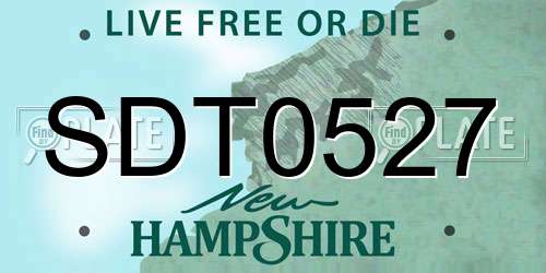 SDT0527 New Hampshire License Plate