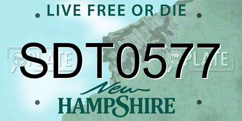 SDT0577 New Hampshire License Plate