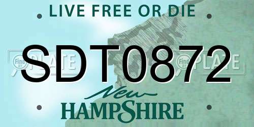 SDT0872 New Hampshire License Plate