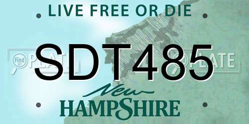 SDT485 New Hampshire License Plate