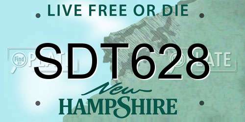SDT628 New Hampshire License Plate