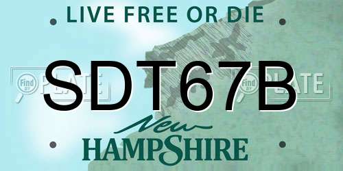 SDT67B New Hampshire License Plate