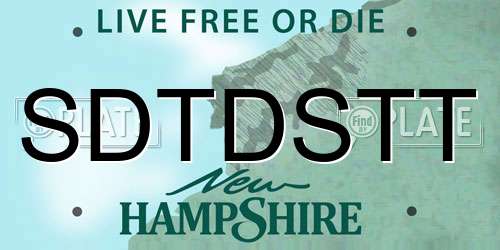 SDTDSTT New Hampshire License Plate