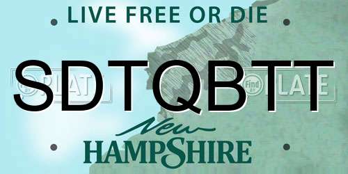 SDTQBTT New Hampshire License Plate