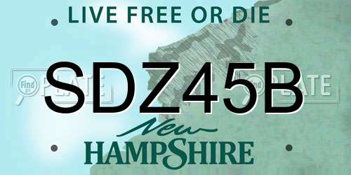 SDZ45B New Hampshire License Plate
