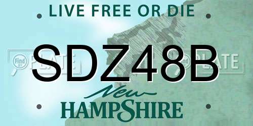 SDZ48B New Hampshire License Plate