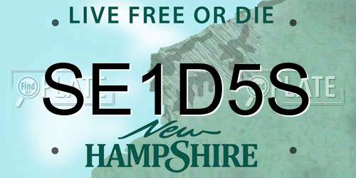 SE1D5S New Hampshire License Plate