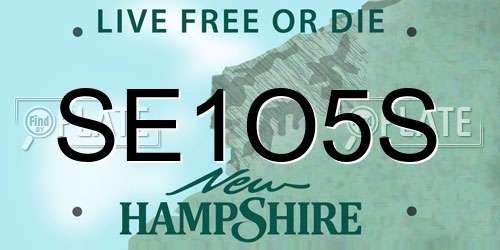 SE1O5S New Hampshire License Plate