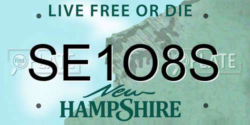 SE1O8S New Hampshire License Plate