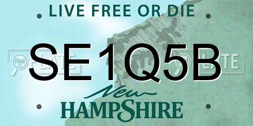 SE1Q5B New Hampshire License Plate