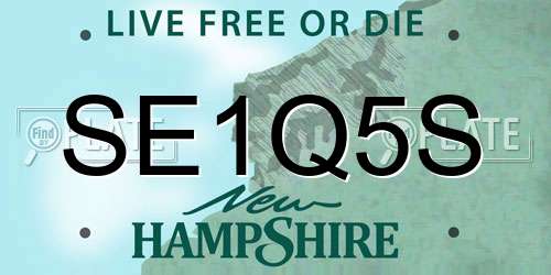 SE1Q5S New Hampshire License Plate