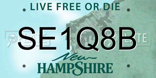 SE1Q8B New Hampshire License Plate