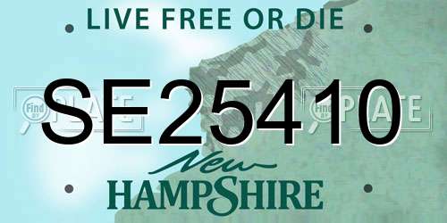 SE25410 New Hampshire License Plate