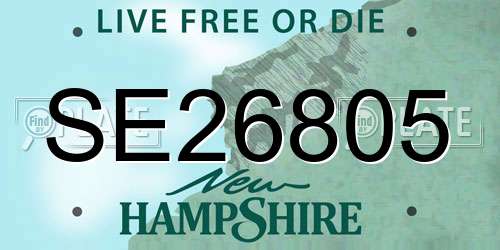 SE26805 New Hampshire License Plate
