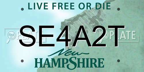 SE4A2T New Hampshire License Plate