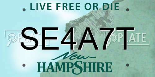 SE4A7T New Hampshire License Plate
