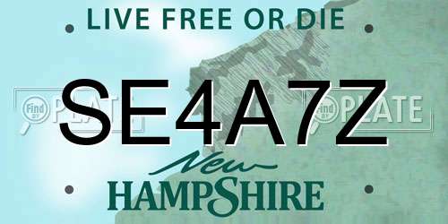 SE4A7Z New Hampshire License Plate
