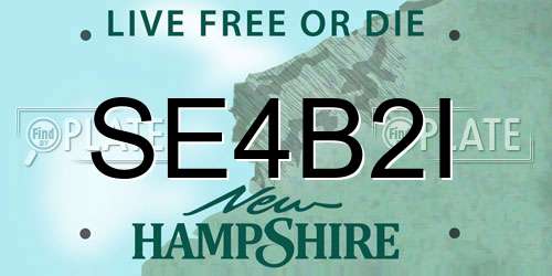 SE4B2I New Hampshire License Plate