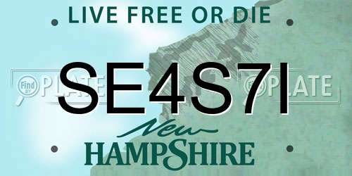 SE4S7I New Hampshire License Plate