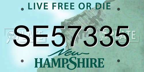 SE57335 New Hampshire License Plate