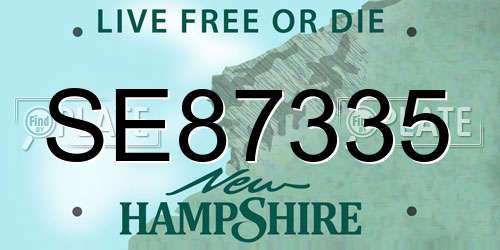 SE87335 New Hampshire License Plate