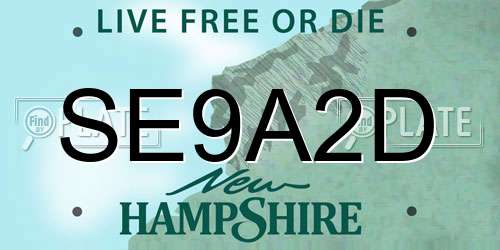 SE9A2D New Hampshire License Plate