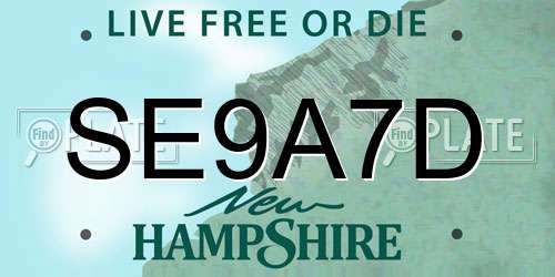 SE9A7D New Hampshire License Plate
