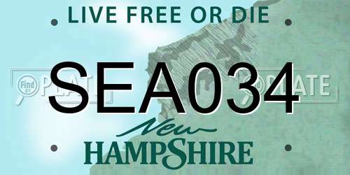 SEA034 New Hampshire License Plate