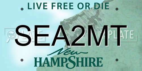 SEA2MT New Hampshire License Plate
